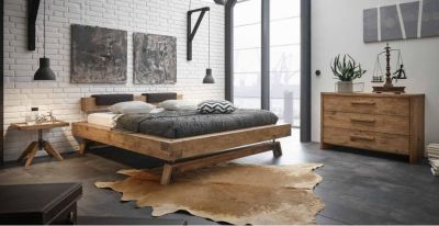 Eiken houten bed Bloc uit de Oak-Vintage serie van Hasena