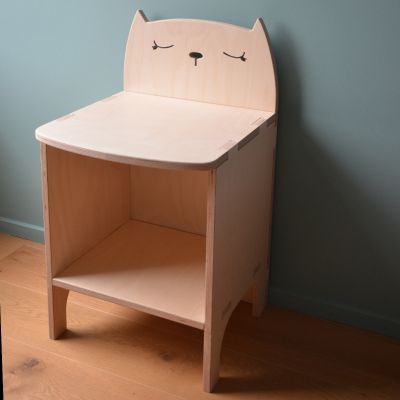 Houten kindernachtkastje - Simple Cat
